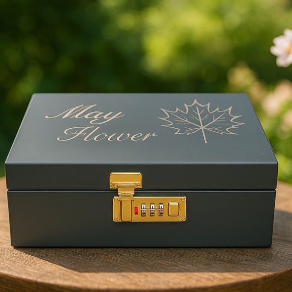 Custom personalized Engraved Bamboo smoking Stash storage box black color - Picture 5 of 10